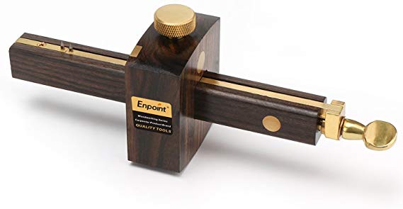 Marking Gauge Woodworking, EnPoint Mini Ebony Marking Gauge 17 cm 7 inch Mark Scraper Wearproof Carpentry Mortice Dual Purpose Gauge Carpentry Measuring Tool