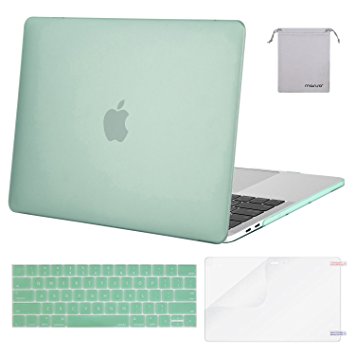 Mosiso MacBook Pro 15 Case 2017 & 2016 Release A1707, Plastic Hard Shell with Keyboard Cover with Screen Protector with Storage Bag for Newest MacBook Pro 15 Inch with Touch Bar, Mint Green