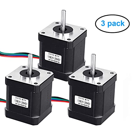 3 Pack Nema 17 Stepper Motor, craftsman168 2A 59Ncm(83.6oz.in) 48mm Body 42 Motor with 1m 4-lead Cable & Connector for 3D Printer/CNC Machine