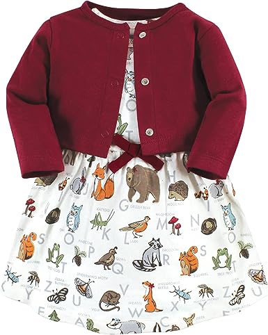 Touched by Nature Baby Girls Organic Cotton Dress and Cardigan