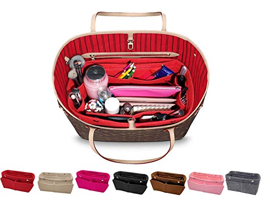 LEXSION Felt Purse Organizer, Multi Pocket Bag in Bag Organizer For Tote & Handbag Shaper