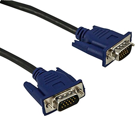 Fullink Premium Blue Connectors HD15 Male to Male SVGA VGA Long Video Monitor Cable for TV Computer Projector 6 feet
