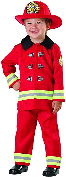 Seasons Fireman Role Play Costume, Red, Size 2T-4T