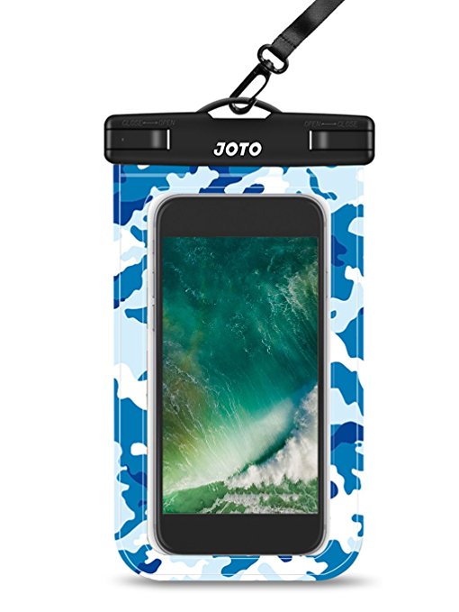 Waterproof Case, JOTO Cellphone Waterproof Dry Bag Pouch Case for Apple iPhone 6S 6,6S Plus, SE 5S 7, Samsung Galaxy S7 S6, Note 5 4, HTC LG Sony Nokia Motorola up to 6.0" diagonal (Blue Camo)