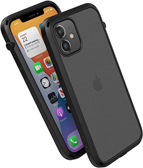 Influence Series Case Designed for iPhone 12/12 Pro, Patented Rotated Mute Switch, 15ft Drop Proof, Compatible with Wireless Charging, Crux Accessories Attachment System, by Catalyst - Stealth Black