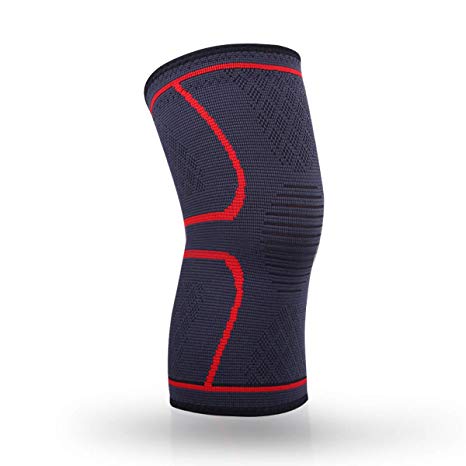 iGK Knee Brace Compression Sleeve Men and Women Non-Slip Support for Arthritis, ACL, Running, Biking, Basketball Sports, Joint Pain Relief, Meniscus Tear, Faster Injury Recovery -Single Wrap