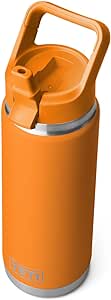 YETI Rambler 26 oz Bottle, Vacuum Insulated, Stainless Steel with Color Matching Straw Cap, King Crab