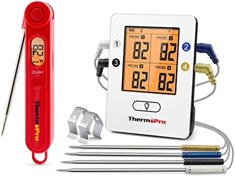 ThermoPro TP25 495ft Long Range Wireless Bluetooth Meat Thermometer   ThermoPro TP03 Digital Instant Read Meat Thermometer