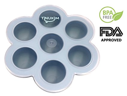 Tinukim Baby Food Storage Tray with Hard Lid - 2 oz. Portions (Blue)