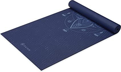 Gaiam Yoga Mat - Premium 6mm Print Extra Thick Non Slip Exercise & Fitness Mat for All Types of Yoga, Pilates & Floor Workouts (68" L x 24" W x 6mm Thick)