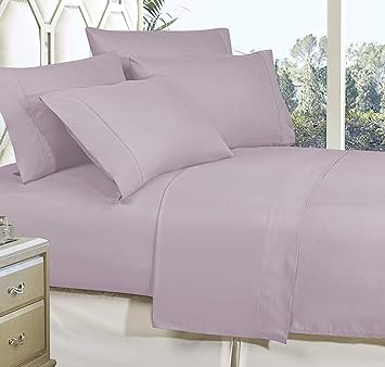 CELINE LINEN Best, Softest, Coziest Bed Sheets Ever! 1800 Premier Hotel Quality Wrinkle-Resistant 3-Piece Sheet Set with Deep Pockets, Twin Lilac