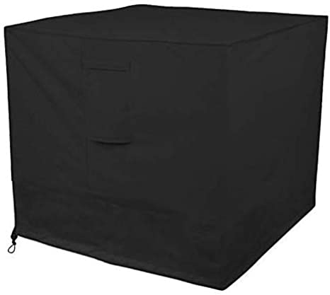 Ailelan Air Conditioner Cover Heavy Duty Large Universal Veranda Winter AC Unit Cover for Standard American Furniture Central Outdoor Vent Full Cover (Square) 34 x 30 inches, Black