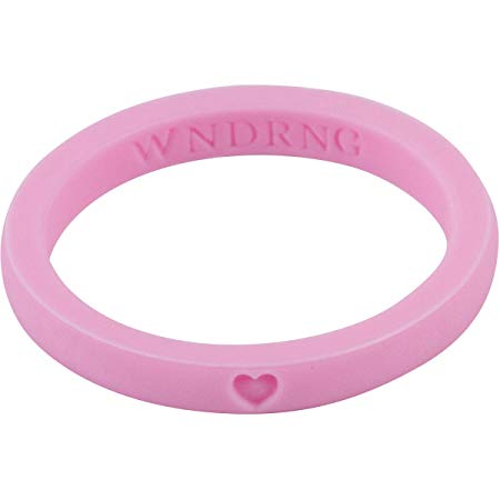 LearnFitFun Silicone Wedding Rings for Women. Thin Stackable Wedding Bands Single or Pack of 10 Rings. Size 4-10