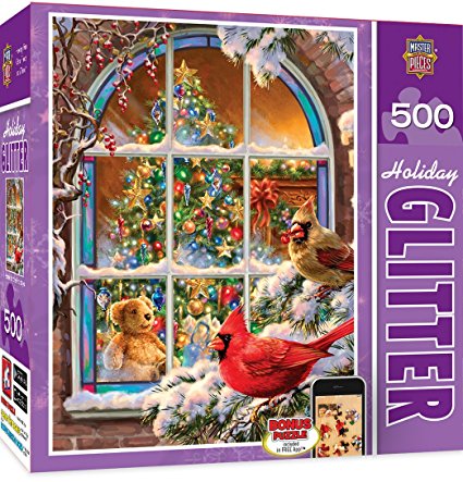 MasterPieces Holiday Glitter Home for the Holidays - Colorful Birds 500 Piece Jigsaw Puzzle by Dona Gelsinger