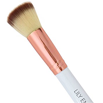 Lily England Kabuki Brush for Foundation. Best Flat Top Foundation Makeup Brush for liquid, cream and powder.