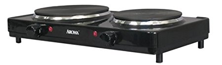Aroma Housewares AHP-312 Double Hot Plate, Black