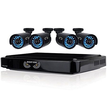 Night Owl Security B-AZ4-4HD7-1 4-Channel Smart HD Video Security System with 720p HD Cameras (Black)