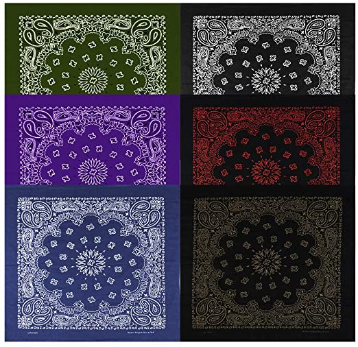 Large Bandanas 27 x 27 | Versatile Biker Rags | Classic Paisley Bandana Pattern