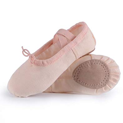Ballet Shoes for Girls/Toddlers/Kids, Black Canvas Ballet Shoes/Pink Ballet Slippers/Dance Shoes