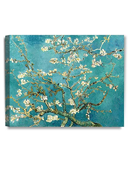 DecorArts - Almond Blossom Tree, by Vincent Van Gogh. The Classic Arts Reproduction. Giclee Print On Canvas, Stretched Canvas Gallery Wrapped. 20x16"