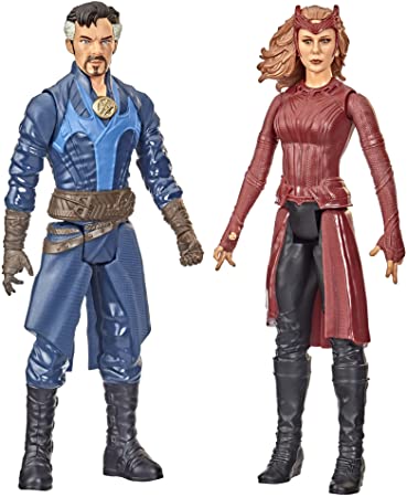 Marvel Avengers Titan Hero Series Doctor Strange in The Multiverse of Madness Toys, Doctor Strange The Scarlet Witch 12-Inch-Scale 2-Pack