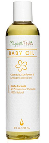 Natural Baby Oil with Sunflower and Calendula Oil, Petroleum and Paraben Free (8oz)
