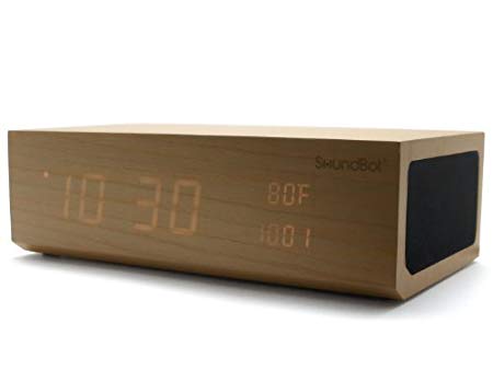 SoundBot PR-SB1010-NWD 8-in-1 Multi-Function Stereo Bluetooth Audio Speaker (Natural Wood)
