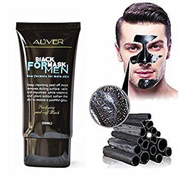 AL'IVER Purifying Blackhead Acne Remover Peel-Off Facial Cleaning Black Face Mask Blackhead Remover Mask for Men 50ml