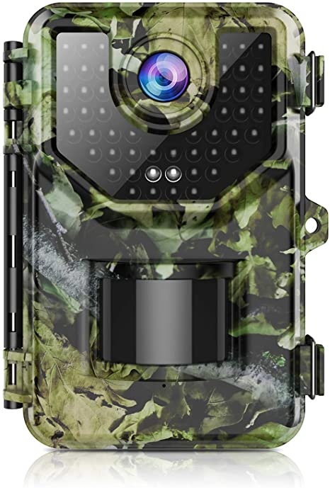 Trail Camera, Hunting Camera with 120° Wide-Angle Motion Latest Sensor View 0.2s Trigger Time 1080P 16MP Trail Game Camera with 940nm No Glow and IP66 Waterproof 2.4” LCD 48pcs for Wildlife Monitoring