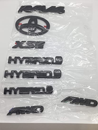 Genuine Toyota RAV4 Hybrid XSE Gloss Black (Blackout) Emblem Overlay Kit PT948-4219B-02