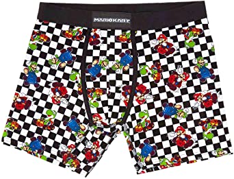 Nintendo Men's Video Game Print Boxer Briefs, Black/White, XX-Large