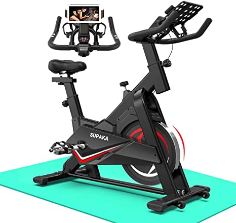 SUPAKA Spin Bike, Indoor Cycling Bike Stationary, Exercise Bike for Home Cardio Gym, 35 LBS Flywheel, Thickened Frame Upgraded Version