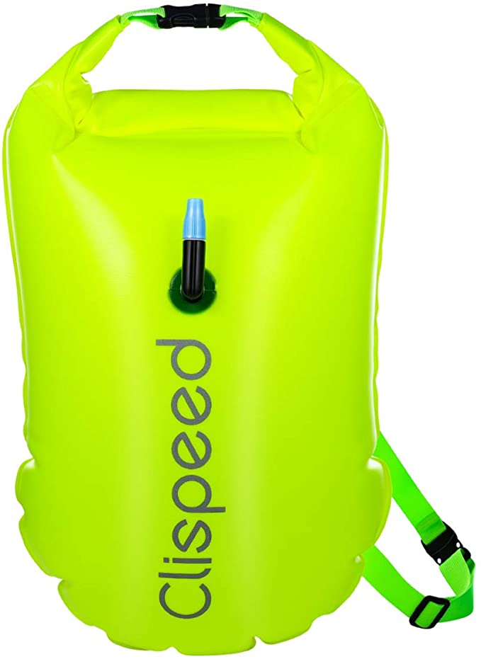 CLISPEED Swim Buoy, 18L Inflatable Waterproof Dry Bag Swimming Buoy for Open Water Swimmers