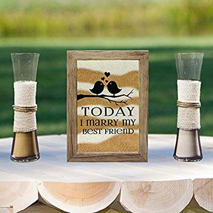 Rustic Barn Wood Wedding Unity Sand Ceremony Frame Set - Today I Marry My Best Friend