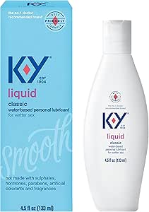 K-Y Liquid Lube, Personal Lubricant, New Water-Based Formula, Safe for Anal Use, Safe to Use with Latex Condoms, for Men, Women and Couples, Body Friendly 4.5 FL OZ (Pack of 6) (Packaging May Vary)