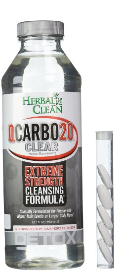 Herbal Clean Qcarbo Liquid Detox Supplement, Strawberry/Mango, 20 Ounce