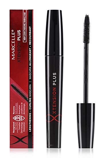 Marcelle Xtension Plus Mascara, Black, Hypoallergenic and Fragrance-Free, 0.3 fl oz