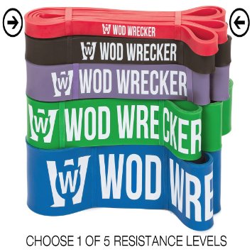 Wod Wrecker Pull Up Assist Band, Resistance Bands for Exercise & Stretch, Powerlifting Crossfit Extra Durable and Top Rated Pull-up, Muscle Up Proven Pullup