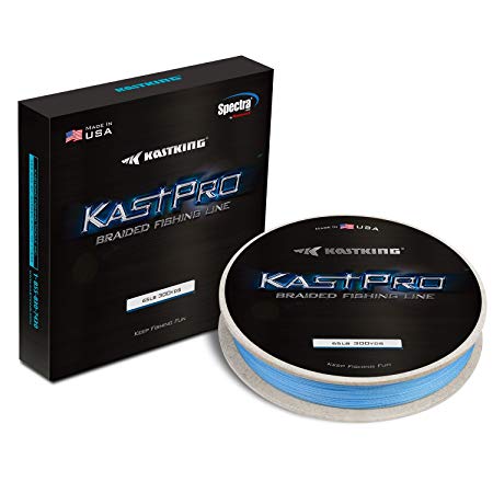 KastKing KastPro Braided Fishing Line - Spectra Super Line - Made in The USA - Zero Stretch Braid - Thin Diameter - On Biodegradable BioSpool! - Aggressive Weave - Incredible Abrasion Resistance!