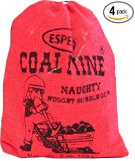 Coal Mine Naughty Black Nugget Bubblegum 4 Bags Candy