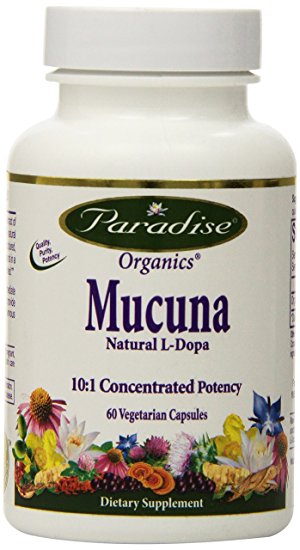 Paradise Herbs Mucuna 15% L-Drops Vegetarian Capsules, 60 Count