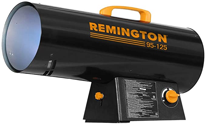 Remington Heater REM-125V-GFA-O 125,000 BTU Propane Forced Air Heater, Black