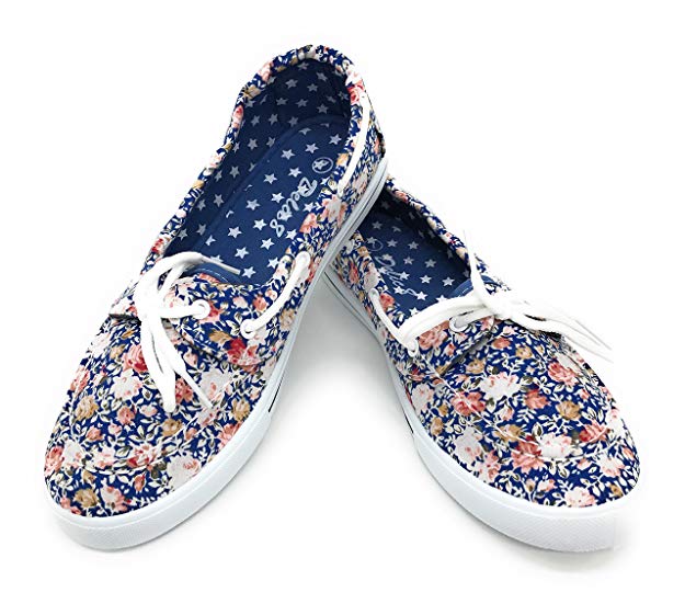 Blue Berry EASY21 Canvas Lace Up Flat Slip On Boat Comfy Round Toe Sneaker Tennis Shoe