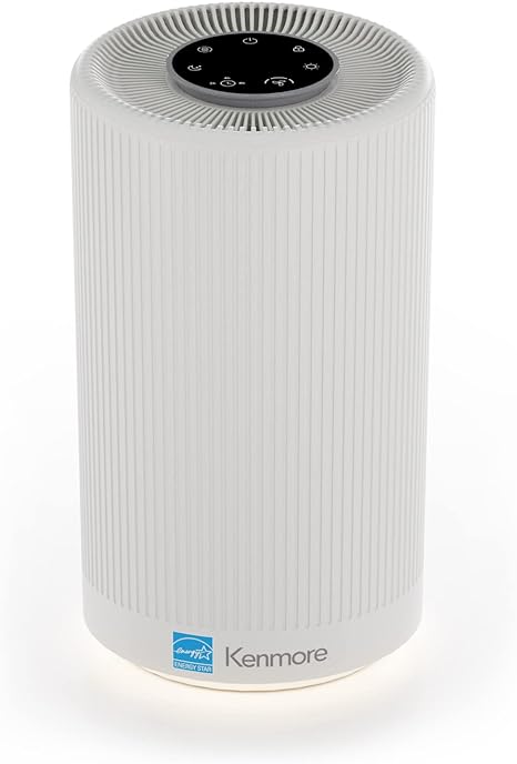 Kenmore PM1005 Air Purifier with H13 True HEPA Filter, 25db SilentClean 3-Stage HEPA Filtration System, Covers Up to 850 Sq.Foot, Captures 99.97% of Airborne Particles for Office & Bedroom