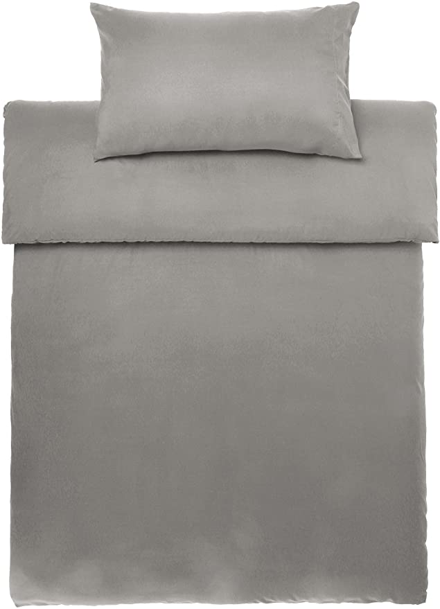 AmazonBasics Microfibre Duvet Cover Set, Single, Taupe