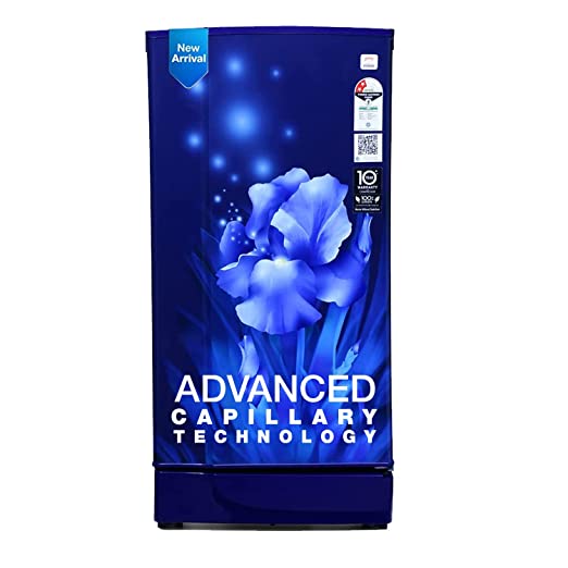 Godrej 180 L 2 Star Advanced Capillary Technology, With Jumbo Vegetable Tray Direct Cool Single Door Refrigerator(2023 Model, RD EDGE 205B WRF AQ BL, Aqua Blue)