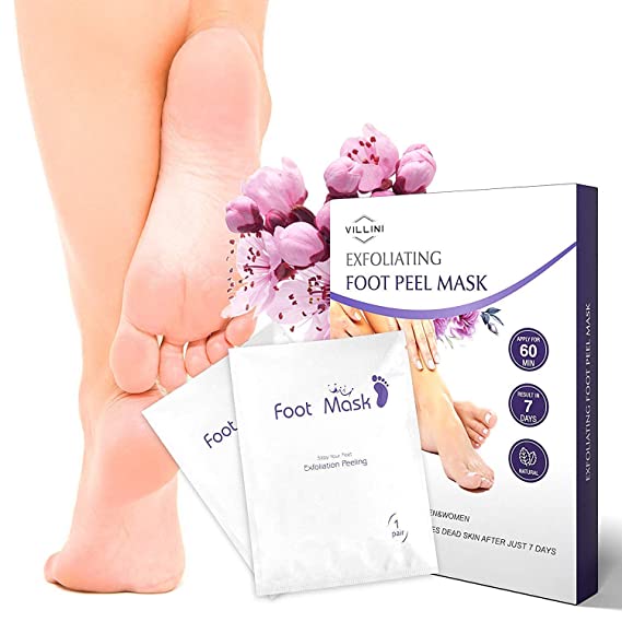 Villini Foot Peel Mask - Deep Exfoliating Peel Off Mask for Women and Men - Foot Peeling Mask - Calluses and Rough Dead Skin Remover - Wow-Effect after One Use - 2 Pairs