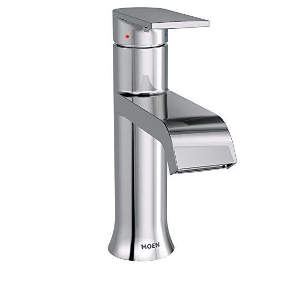 Moen 6702 Genta One-Handle High-Arc Bathroom Faucet with Drain Assembly, Chrome