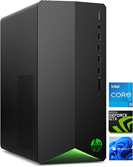 HP Pavilion Gaming Desktop, Intel Core i5-10400F, Windows 11 Home, 16GB RAM, 512GB SSD 1TB HDD, GeForce GTX 1650, HDMI, Type-C, WiFi, Shadow Black, Durlyfish