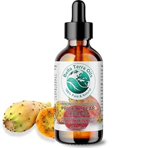 Bella Terra Oils - Prickly Pear Seed Oil 2 oz - Cold-Pressed Excellence, Packed with Vitamin E, Linoleic Acid, and Betalains, A Luxurious Touch for the Face